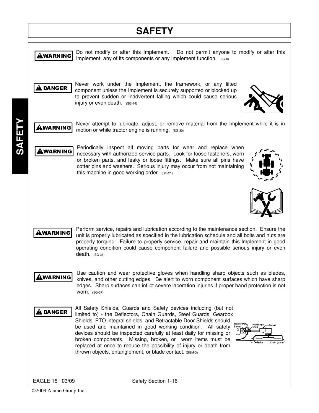 Alamo EAGLE 10/15 manual Safety 