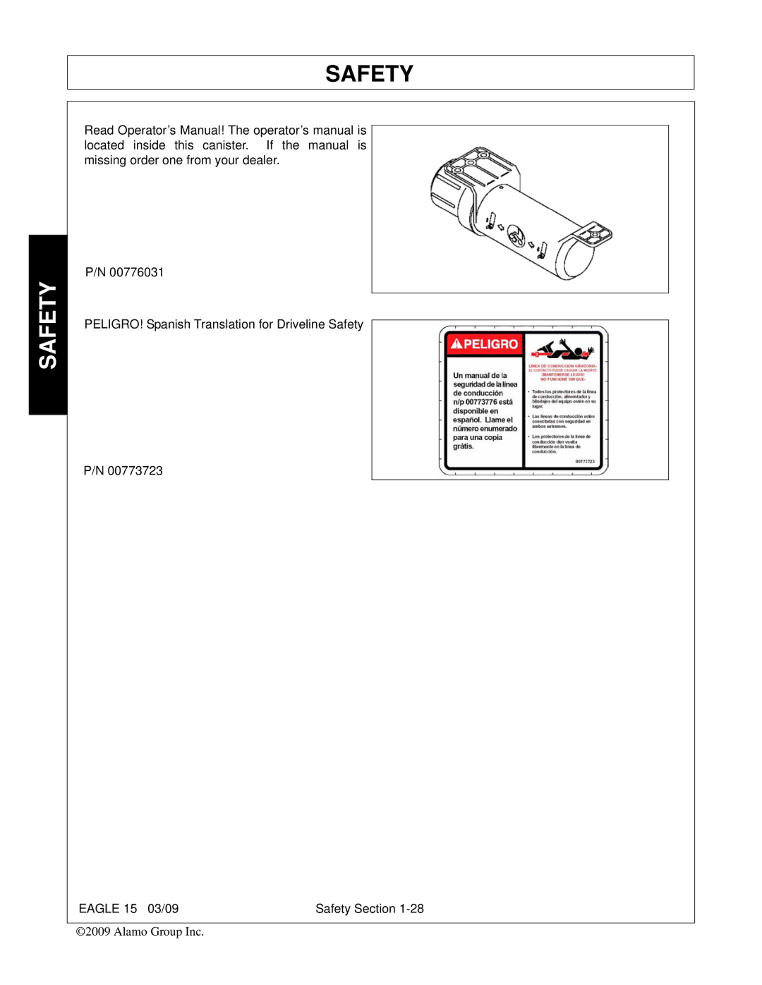 Alamo EAGLE 10/15 manual Safety 