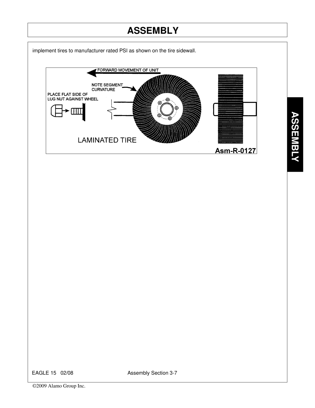 Alamo EAGLE 10/15 manual Assembly 