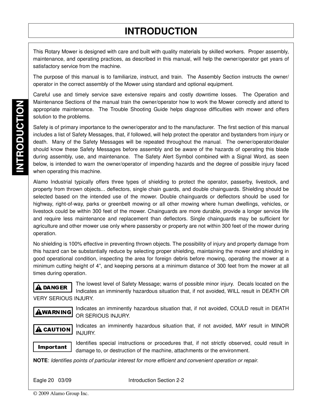 Alamo Eagle 20, Eagle 14 manual Introduction 