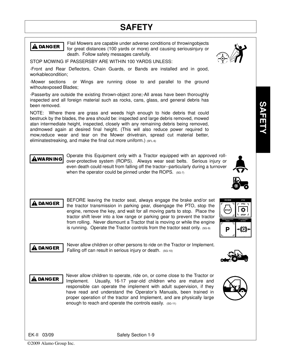 Alamo Exten-A-Kut II manual Stop Mowing if Passersby are Within 100 Yards Unless 