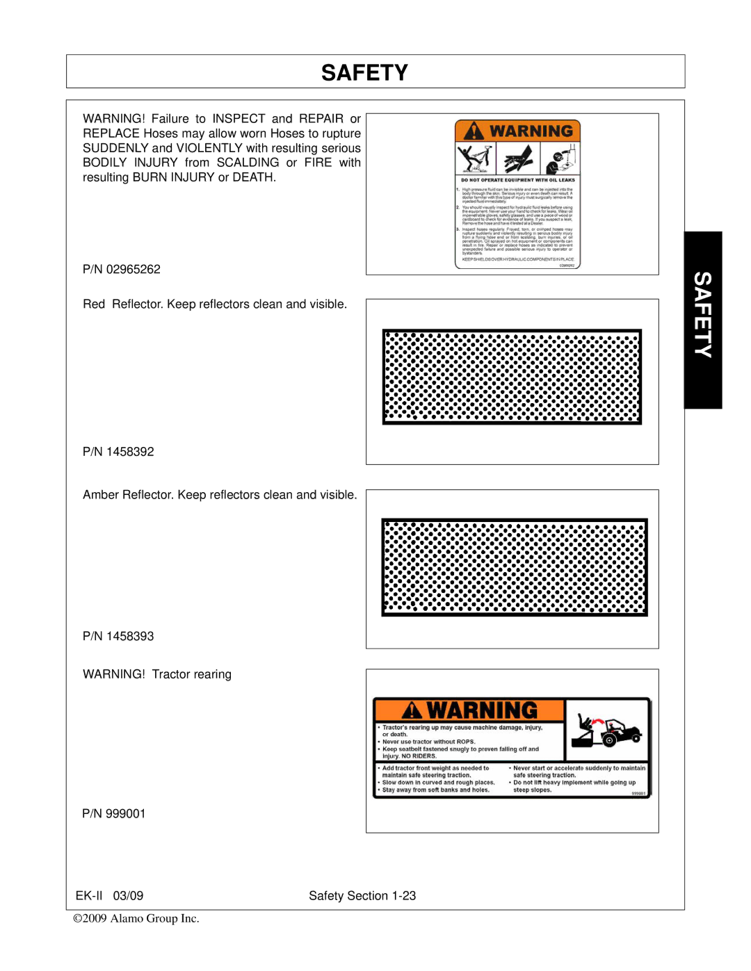 Alamo Exten-A-Kut II manual Safety 