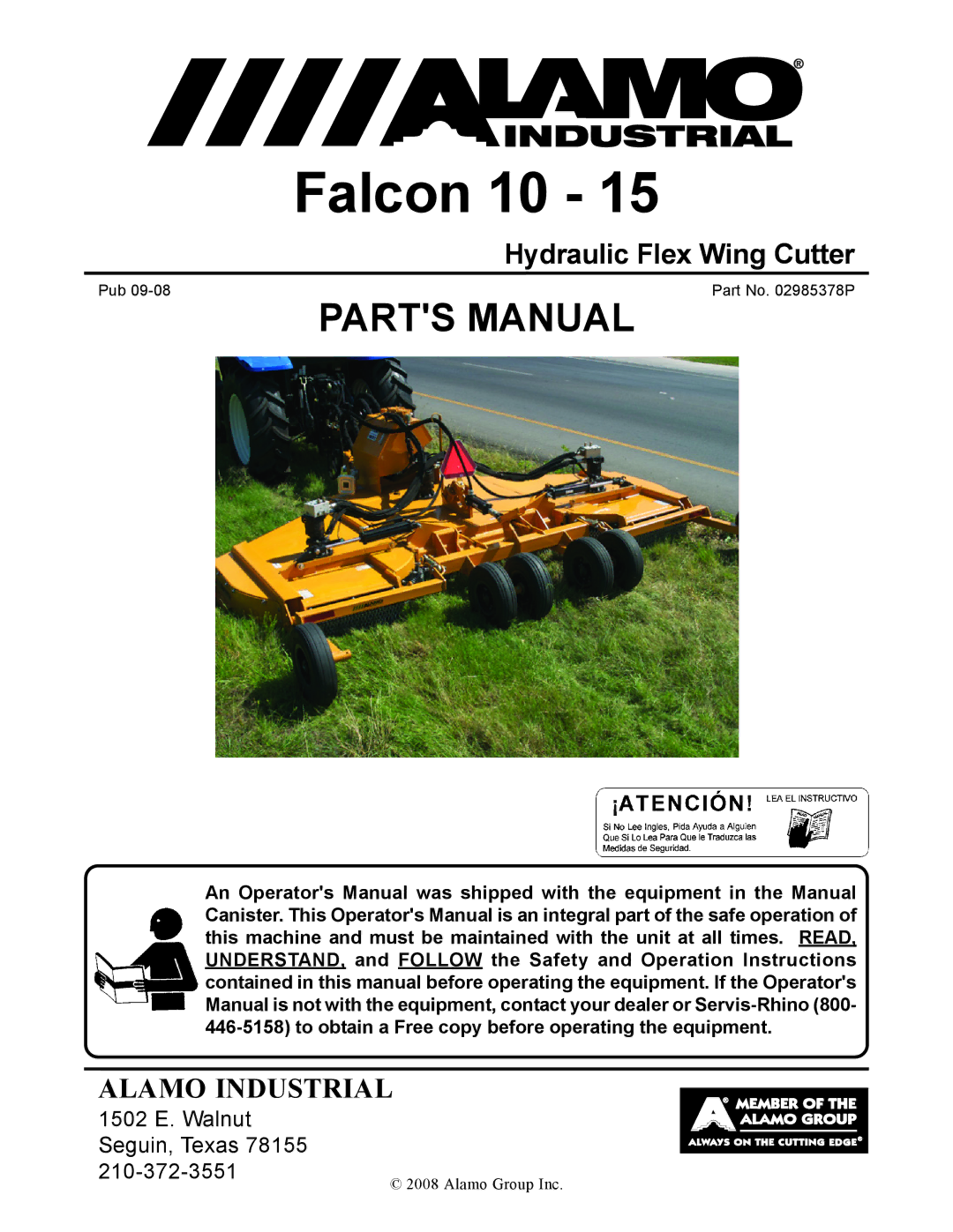 Alamo Falcon 10 - 15 manual 