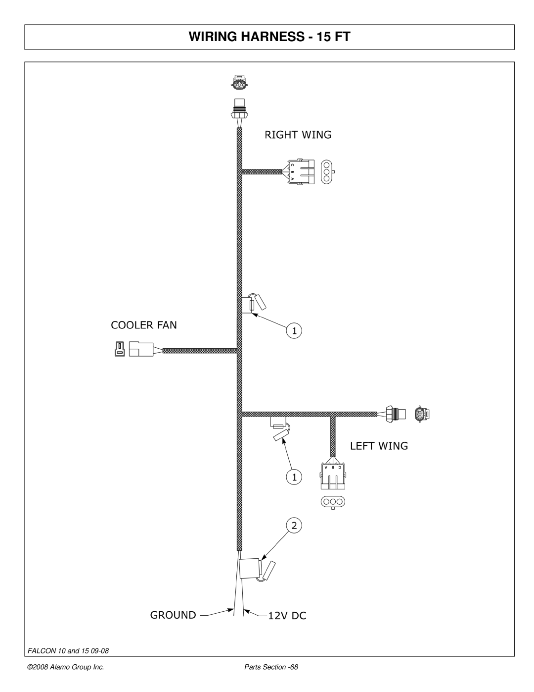 Alamo Falcon 10 - 15 manual Wiring Harness 15 FT 