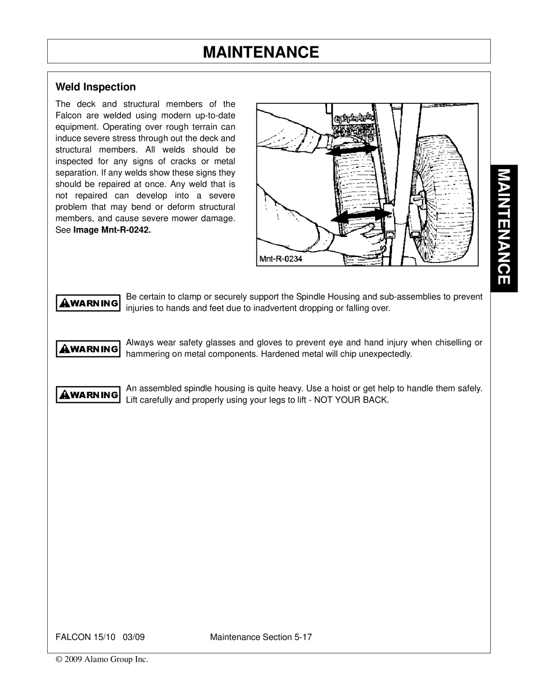 Alamo FALCON 15/10 manual Weld Inspection 