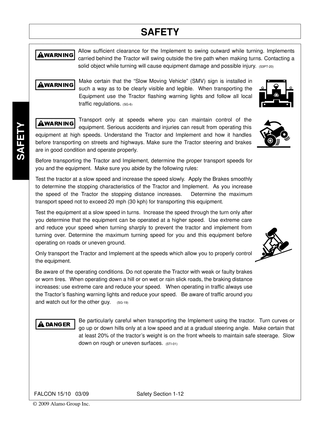 Alamo FALCON 15/10 manual Safety 