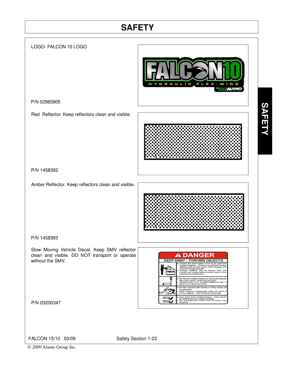 Alamo FALCON 15/10 manual LOGO- Falcon 10 Logo 