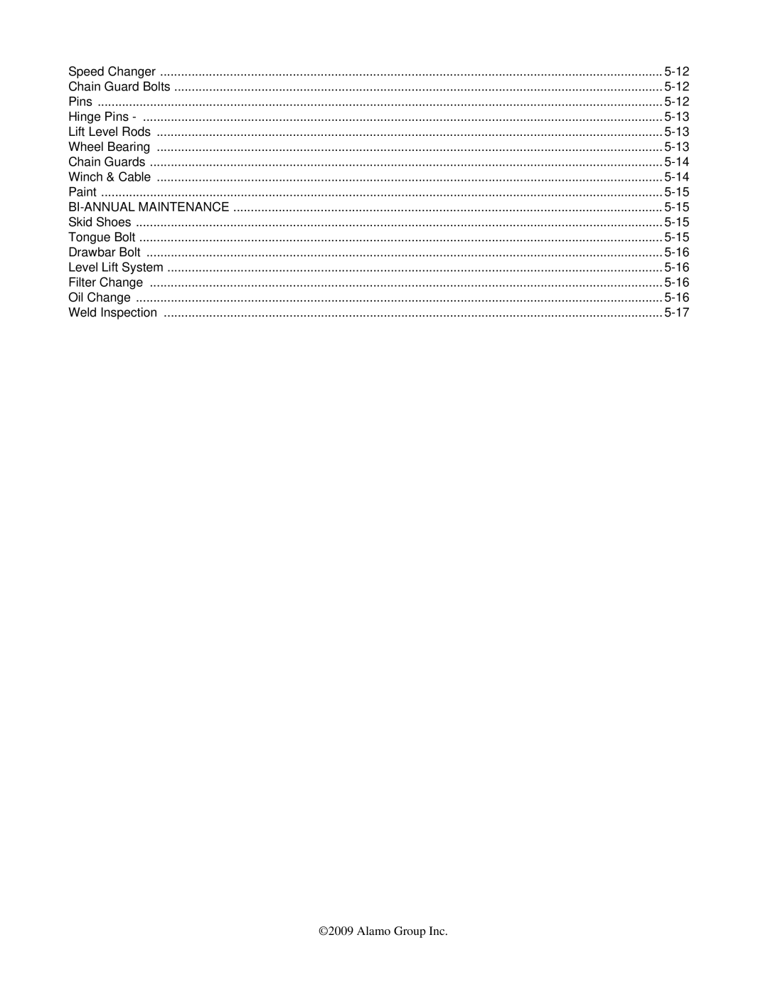 Alamo FALCON 15/10 manual BI-ANNUAL Maintenance 