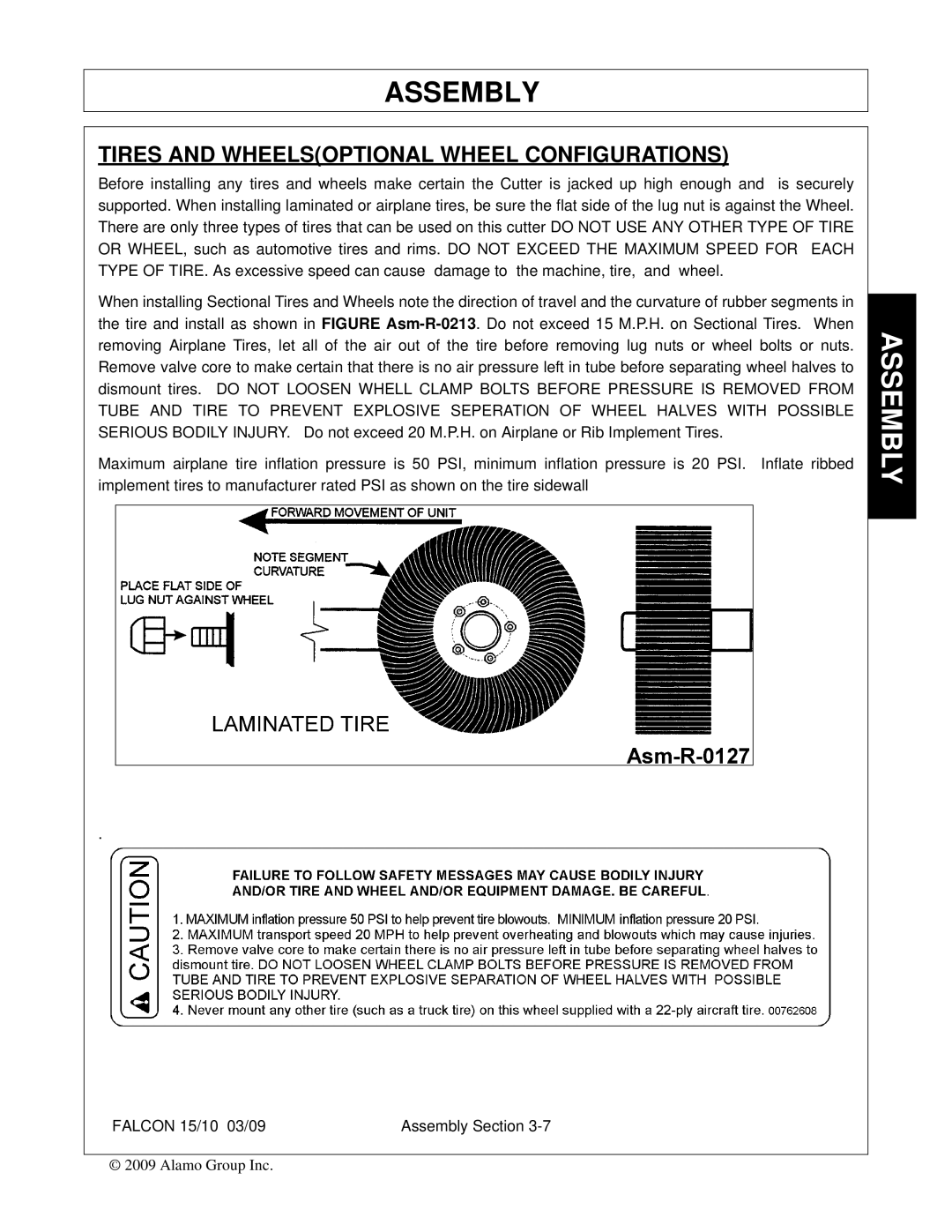 Alamo FALCON 15/10 manual Tires and Wheelsoptional Wheel Configurations 