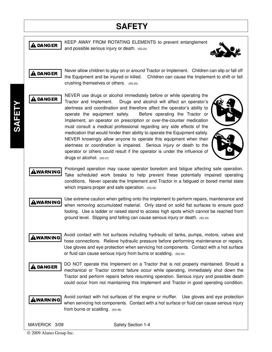 Alamo FC-0001 manual Safety 