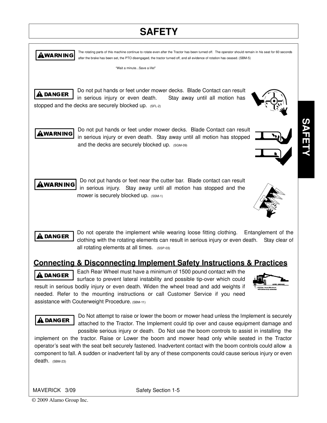 Alamo FC-0001 manual Safety 