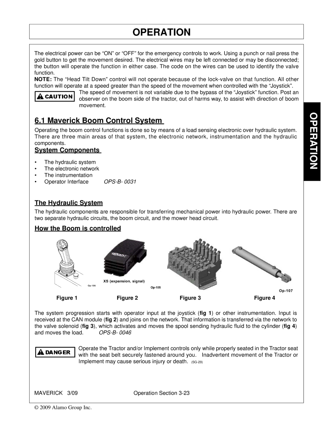 Alamo FC-0001 manual Maverick Boom Control System, System Components, Hydraulic System, How the Boom is controlled 