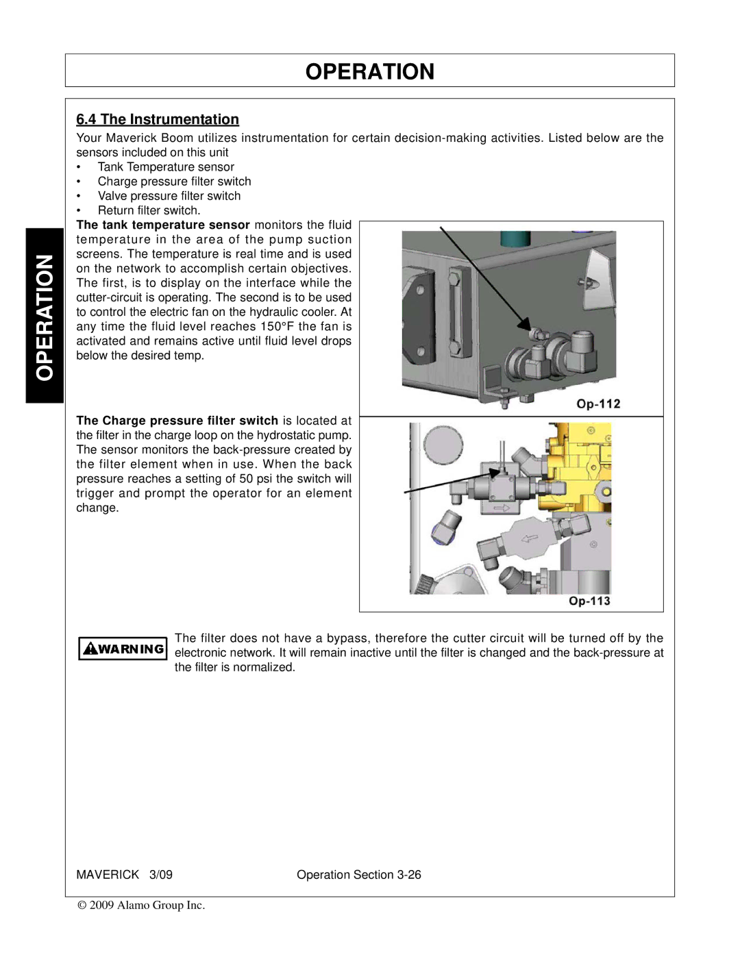 Alamo FC-0001 manual Instrumentation 