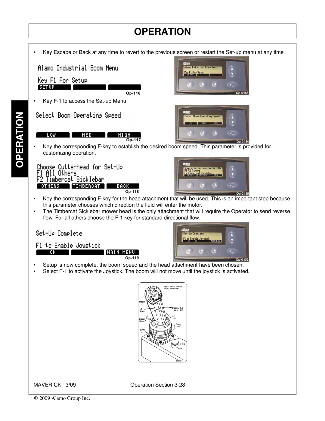 Alamo FC-0001 manual Operation 