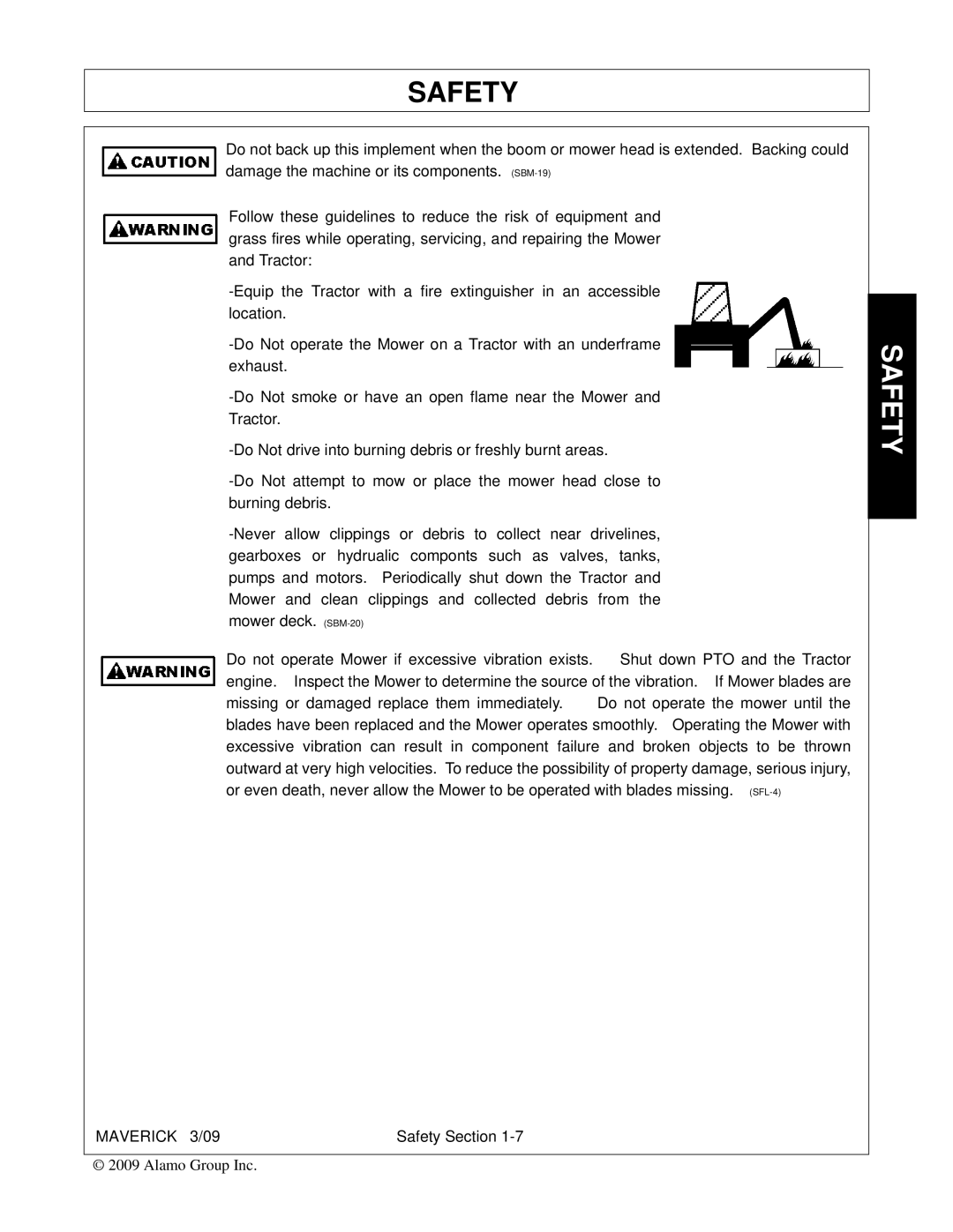 Alamo FC-0001 manual Safety 