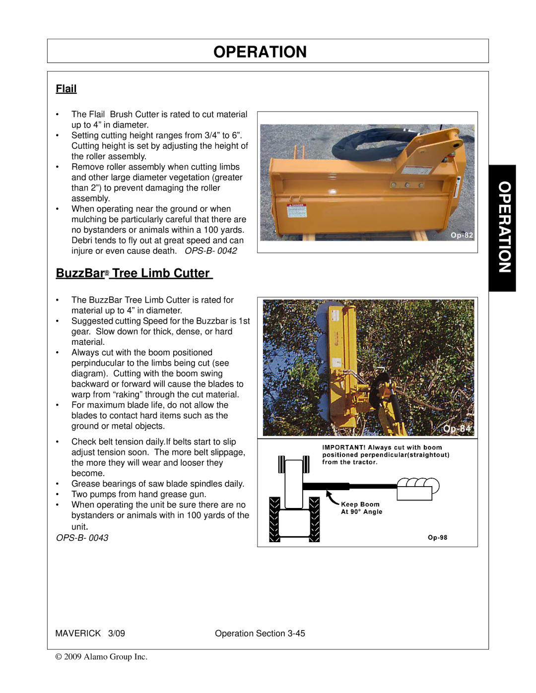 Alamo FC-0001 manual BuzzBar Tree Limb Cutter, Flail 