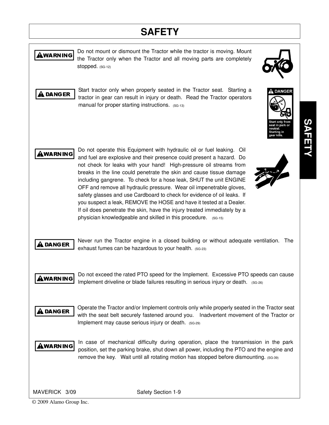 Alamo FC-0001 manual Safety 