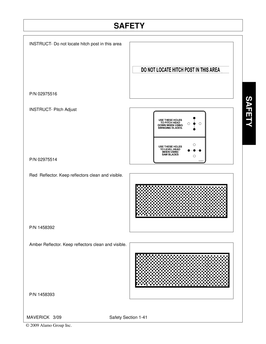 Alamo FC-0001 manual Safety 