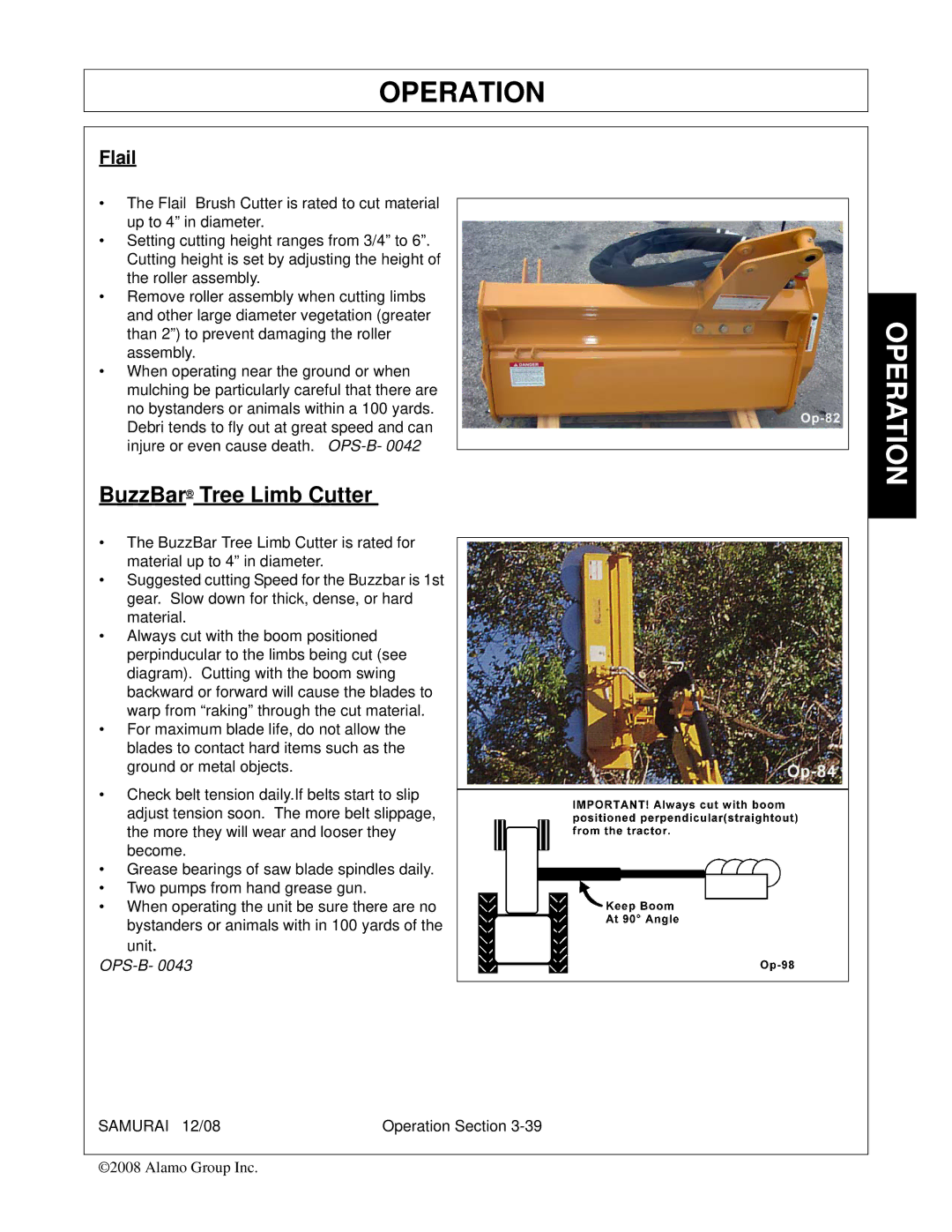 Alamo FC-0002 manual BuzzBar Tree Limb Cutter, Flail 