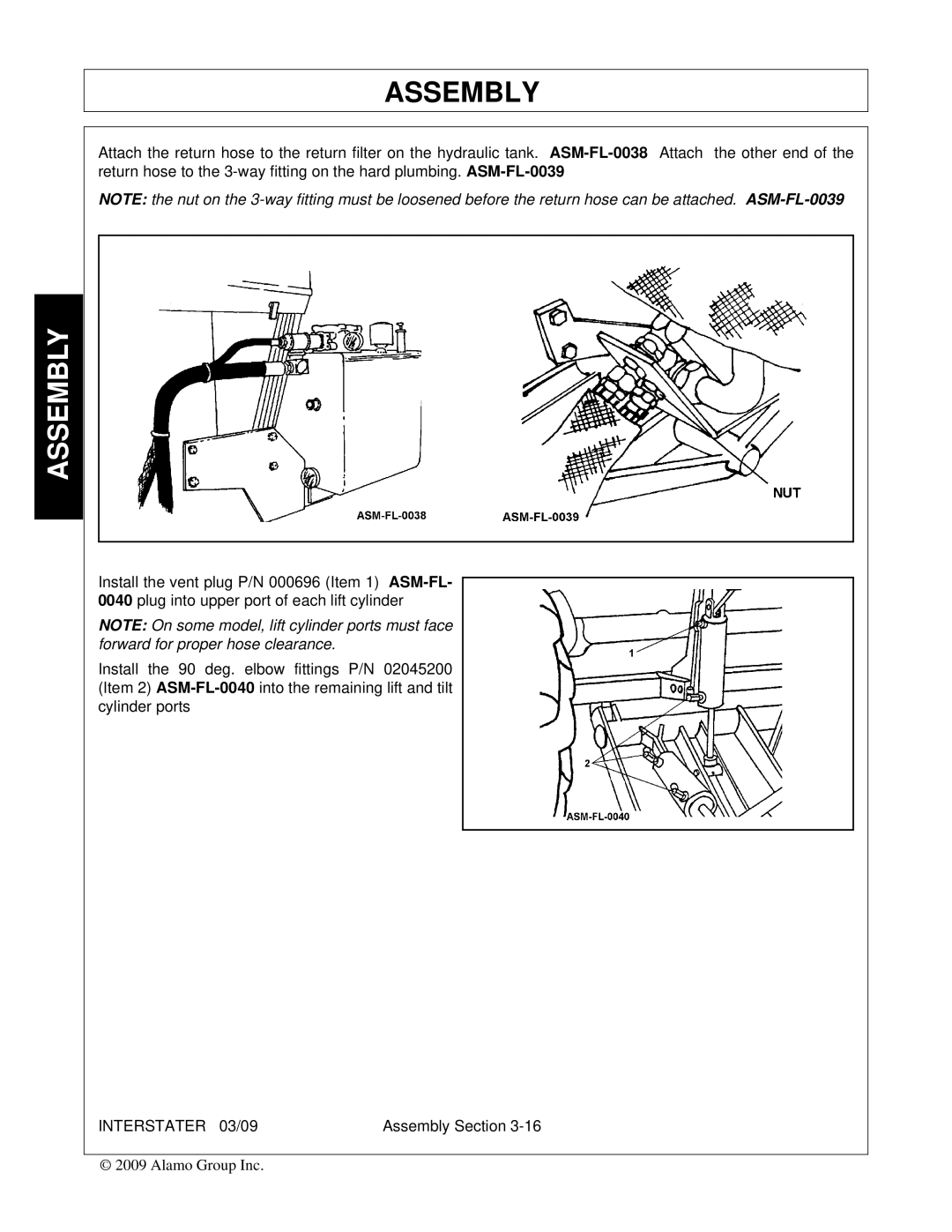 Alamo FC-FL-0001, 803213C manual Assembly 