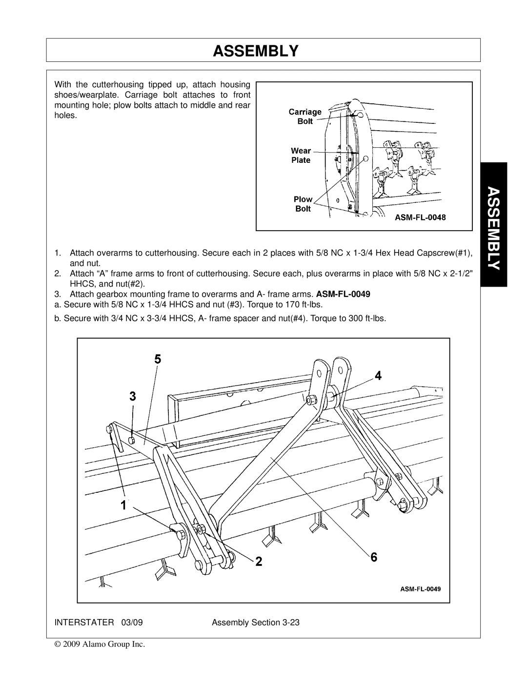 Alamo 803213C, FC-FL-0001 manual Assembly 