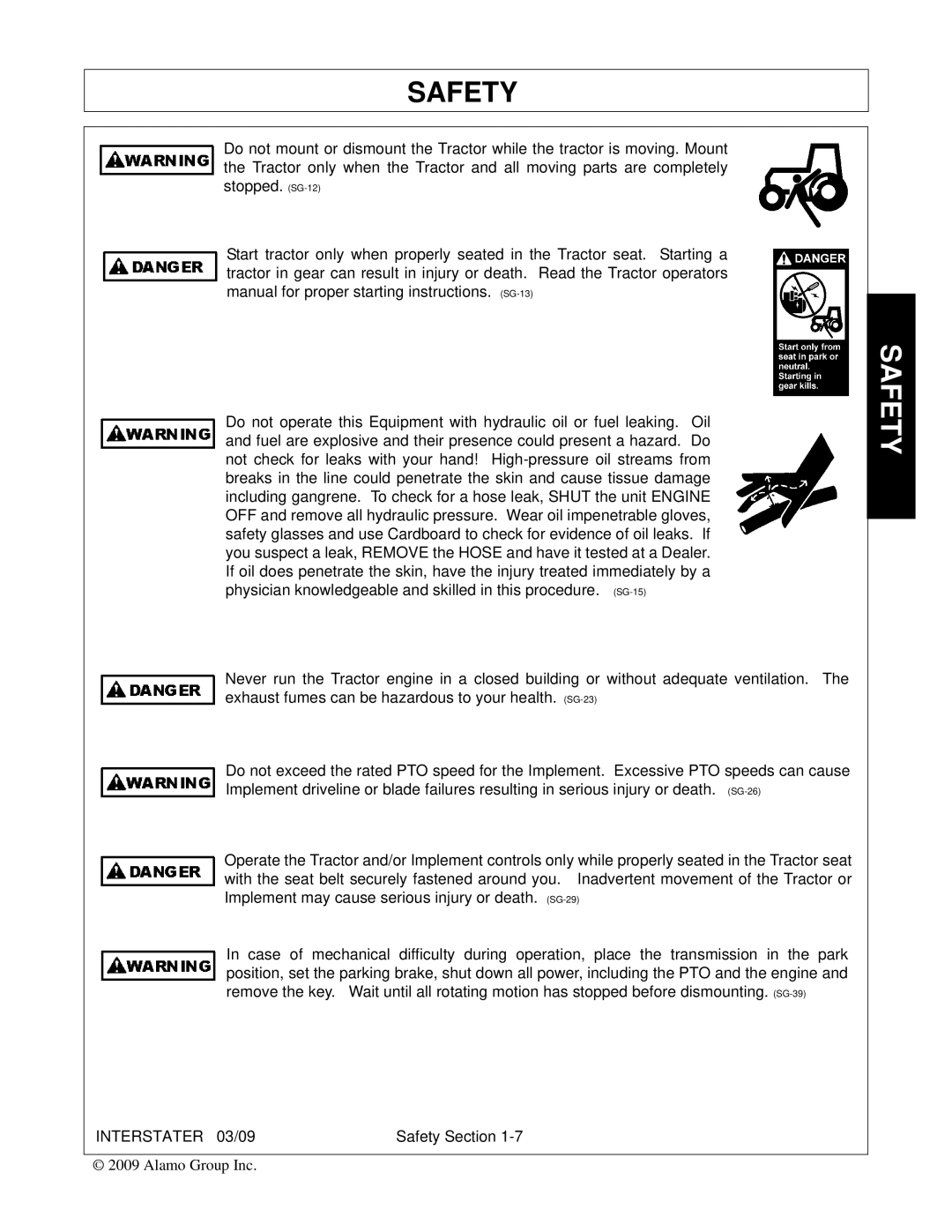 Alamo 803213C, FC-FL-0001 manual Safety 