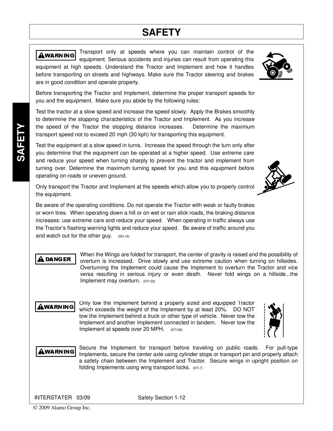 Alamo FC-FL-0001, 803213C manual Safety 