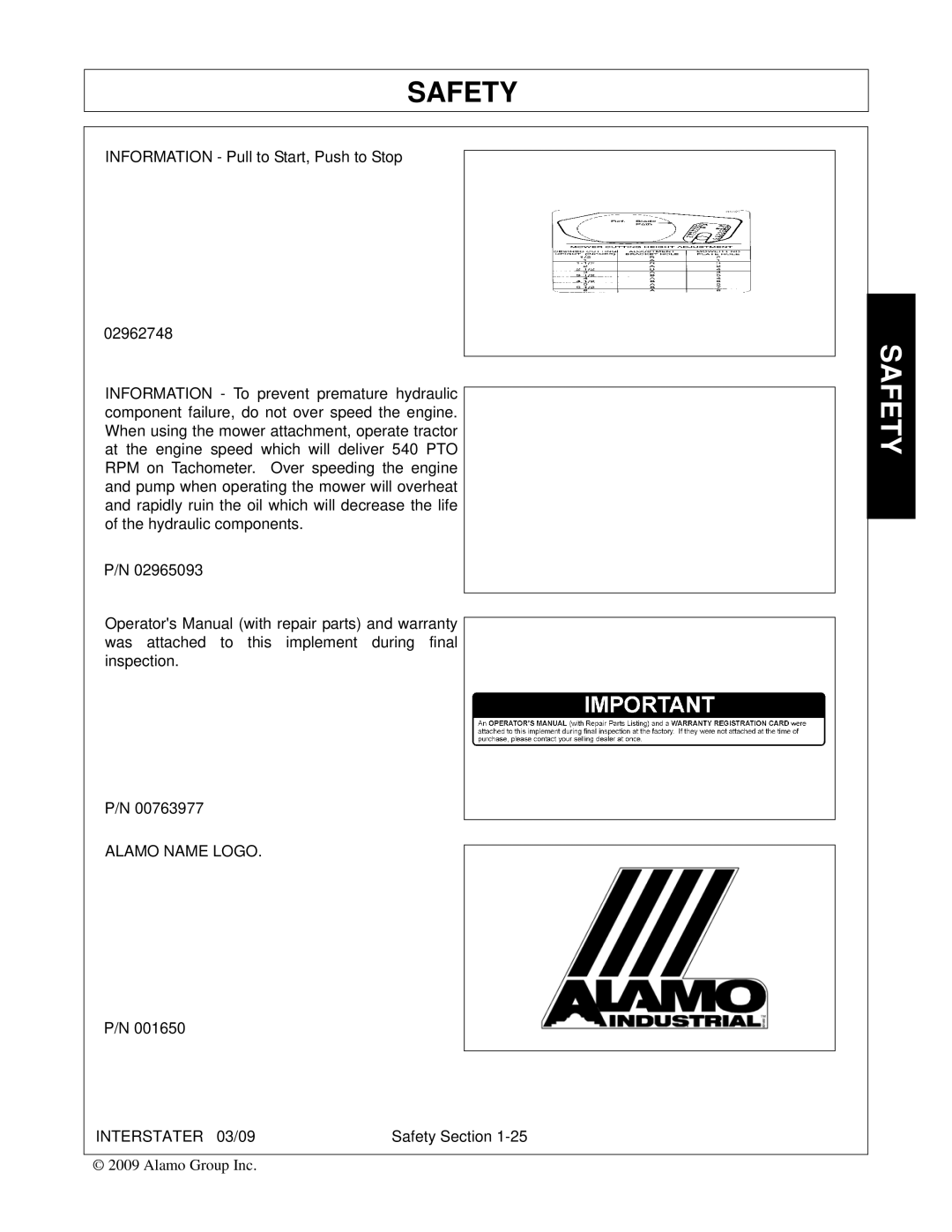 Alamo 803213C, FC-FL-0001 manual Alamo Name Logo Interstater 03/09 