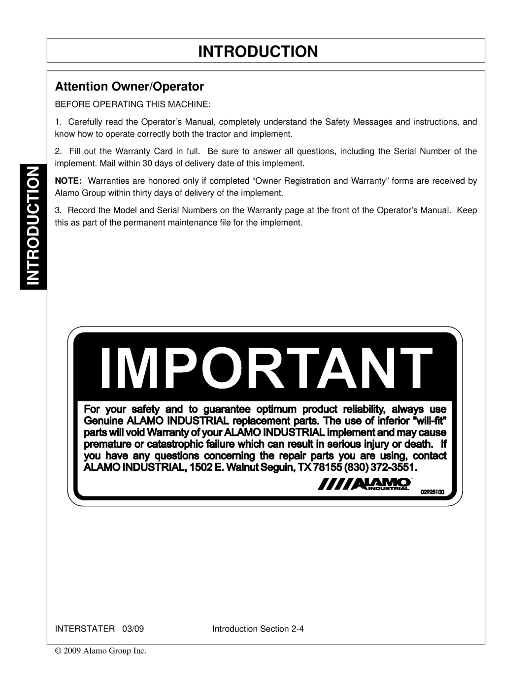 Alamo FC-FL-0001, 803213C manual Before Operating this Machine 