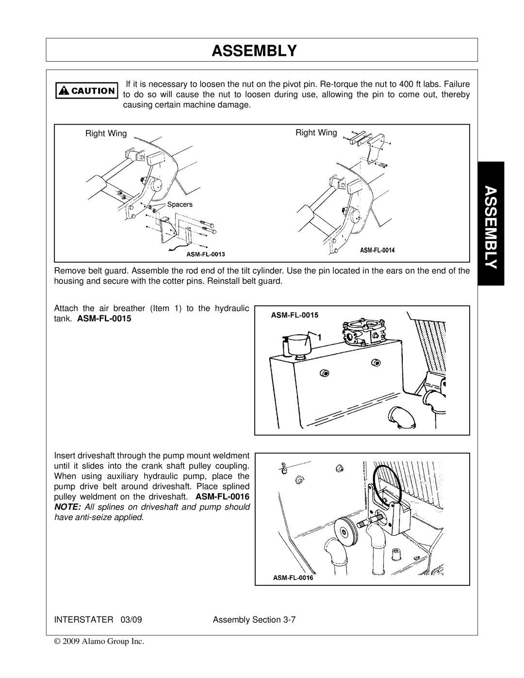 Alamo 803213C, FC-FL-0001 manual Assembly 