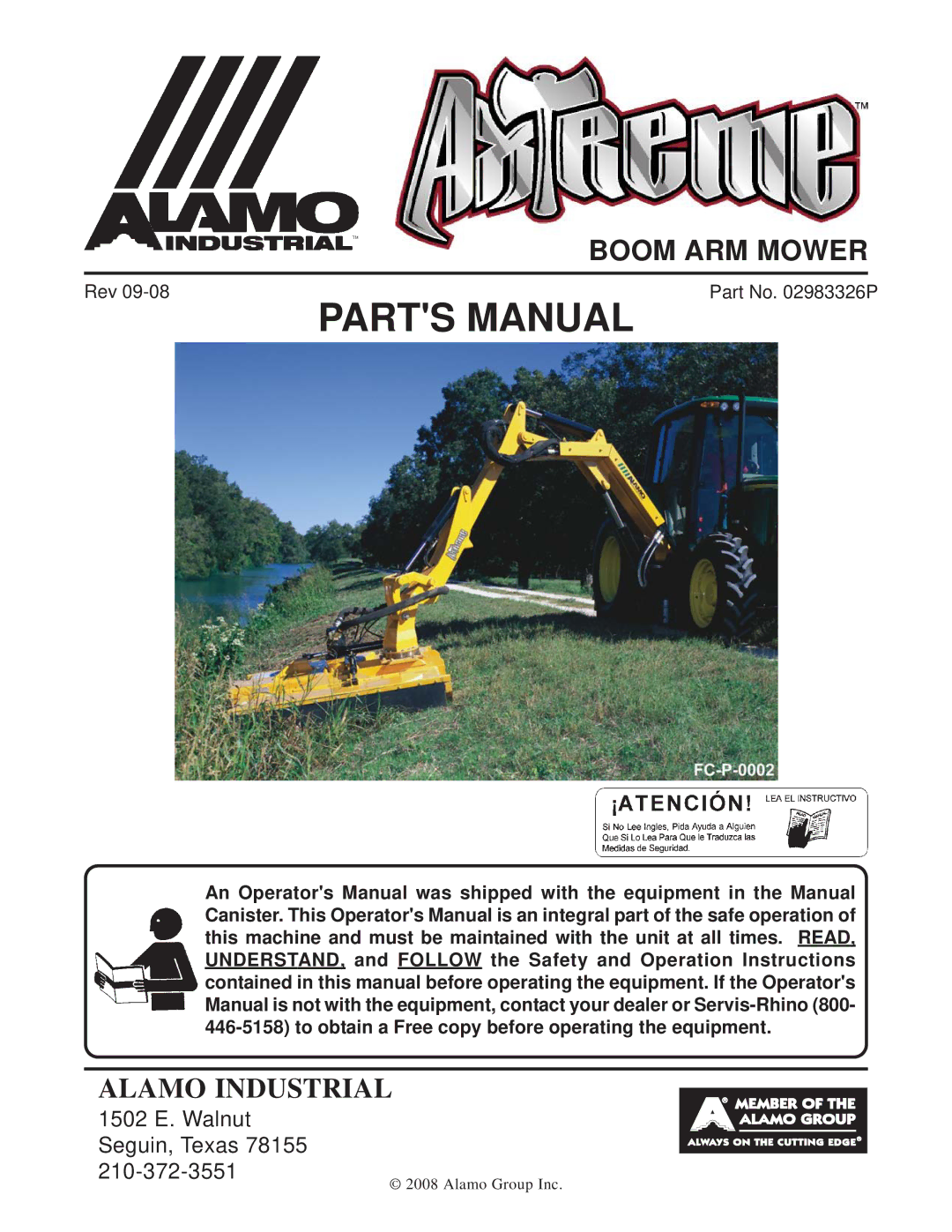 Alamo FC-P-0002 manual Parts Manual 