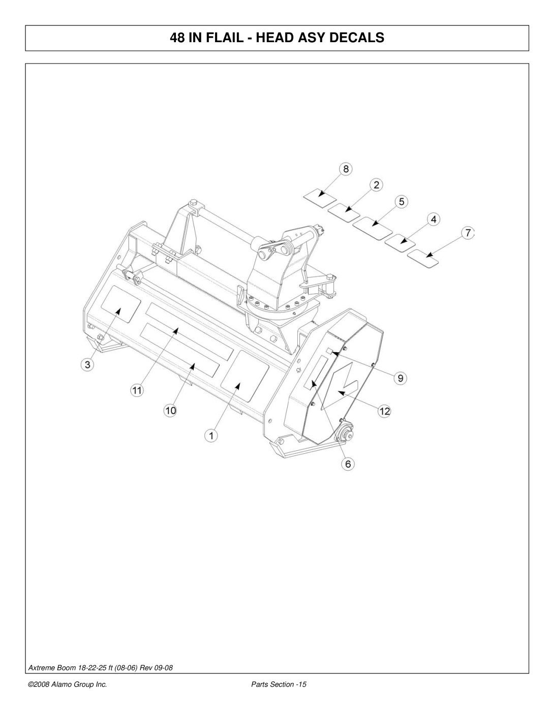 Alamo FC-P-0002 manual Flail Head ASY Decals 