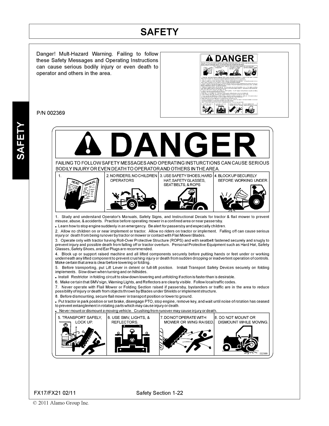 Alamo manual FX17/FX21 02/11 Safety Section 