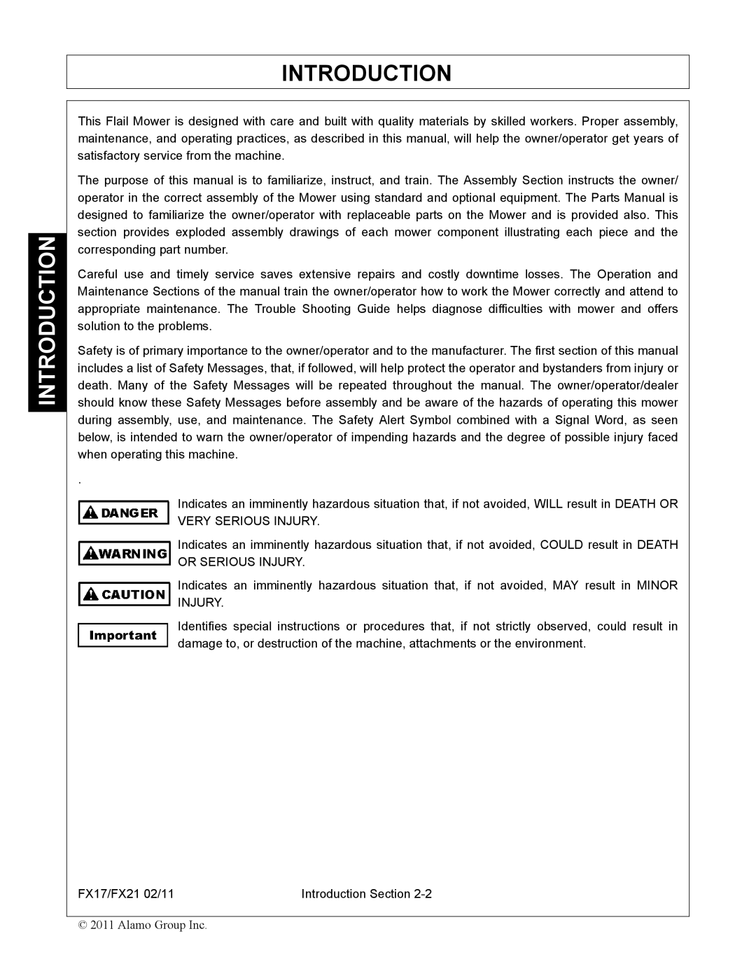 Alamo FX17, FX21 manual Introduction 