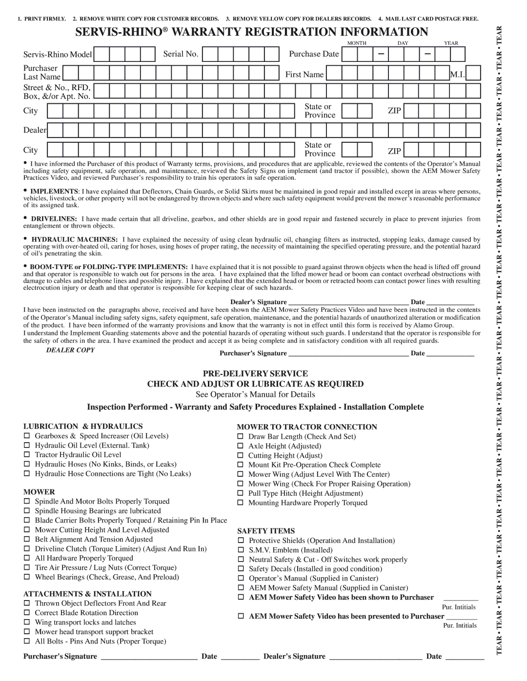 Alamo GR60, GR72 manual Dealer Copy 