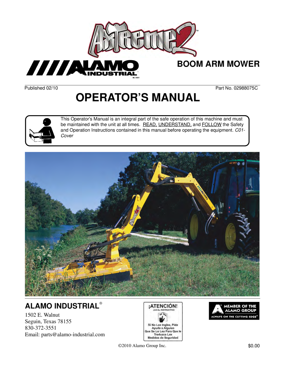 Alamo Lawn Mower manual OPERATOR’S Manual 