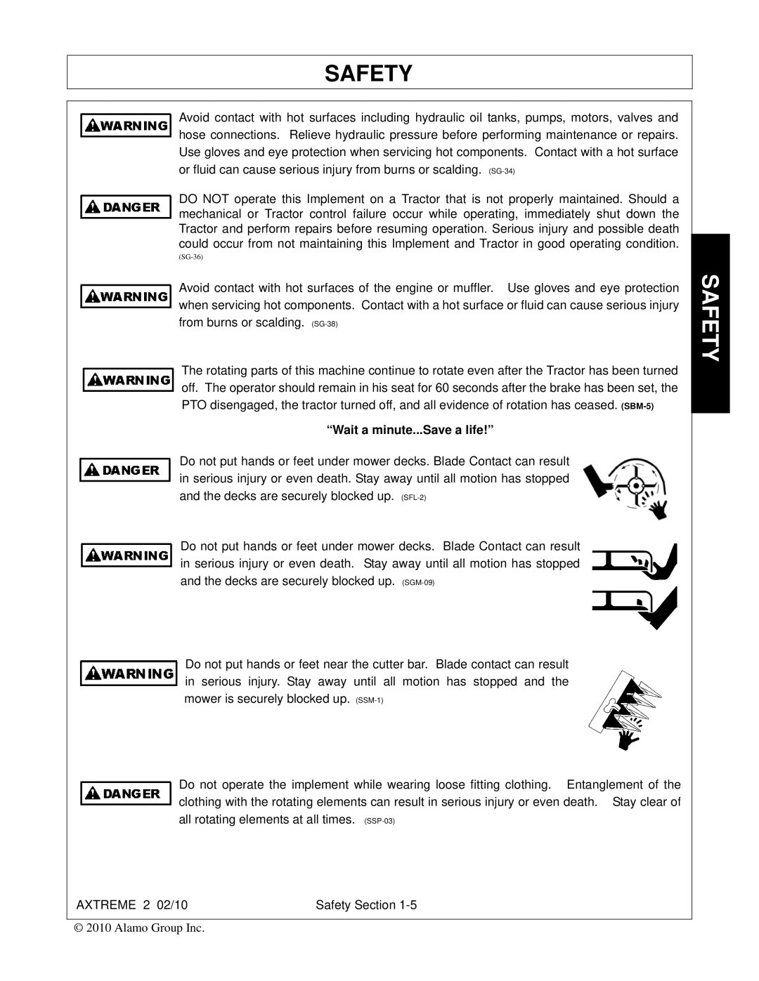 Alamo Lawn Mower manual Wait a minute...Save a life 