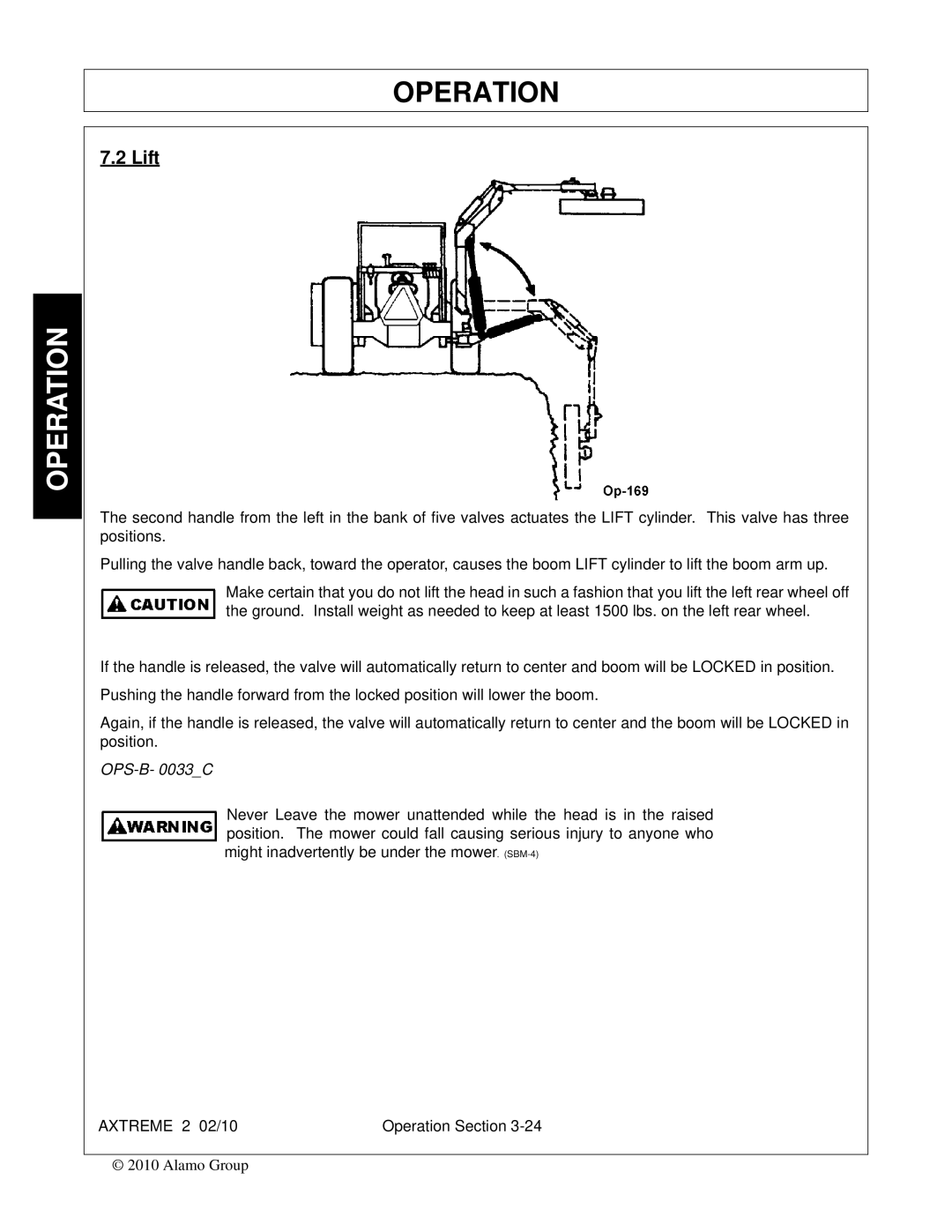 Alamo Lawn Mower manual Lift, OPS-B- 0033C 