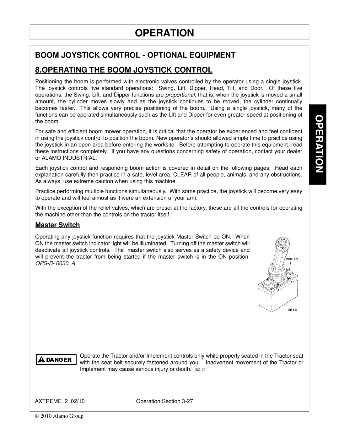 Alamo Lawn Mower manual Master Switch 