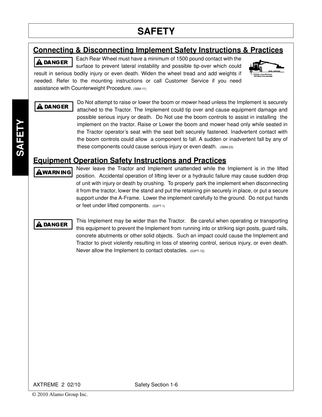 Alamo Lawn Mower manual Equipment Operation Safety Instructions and Practices 