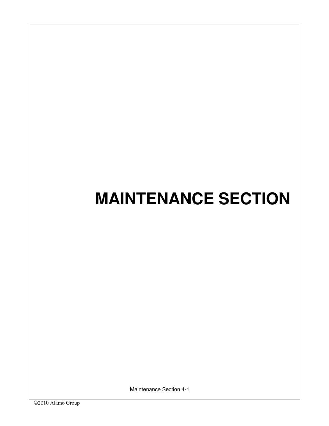 Alamo Lawn Mower manual Maintenance Section 