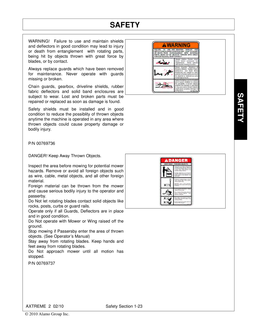 Alamo Lawn Mower manual Safety 