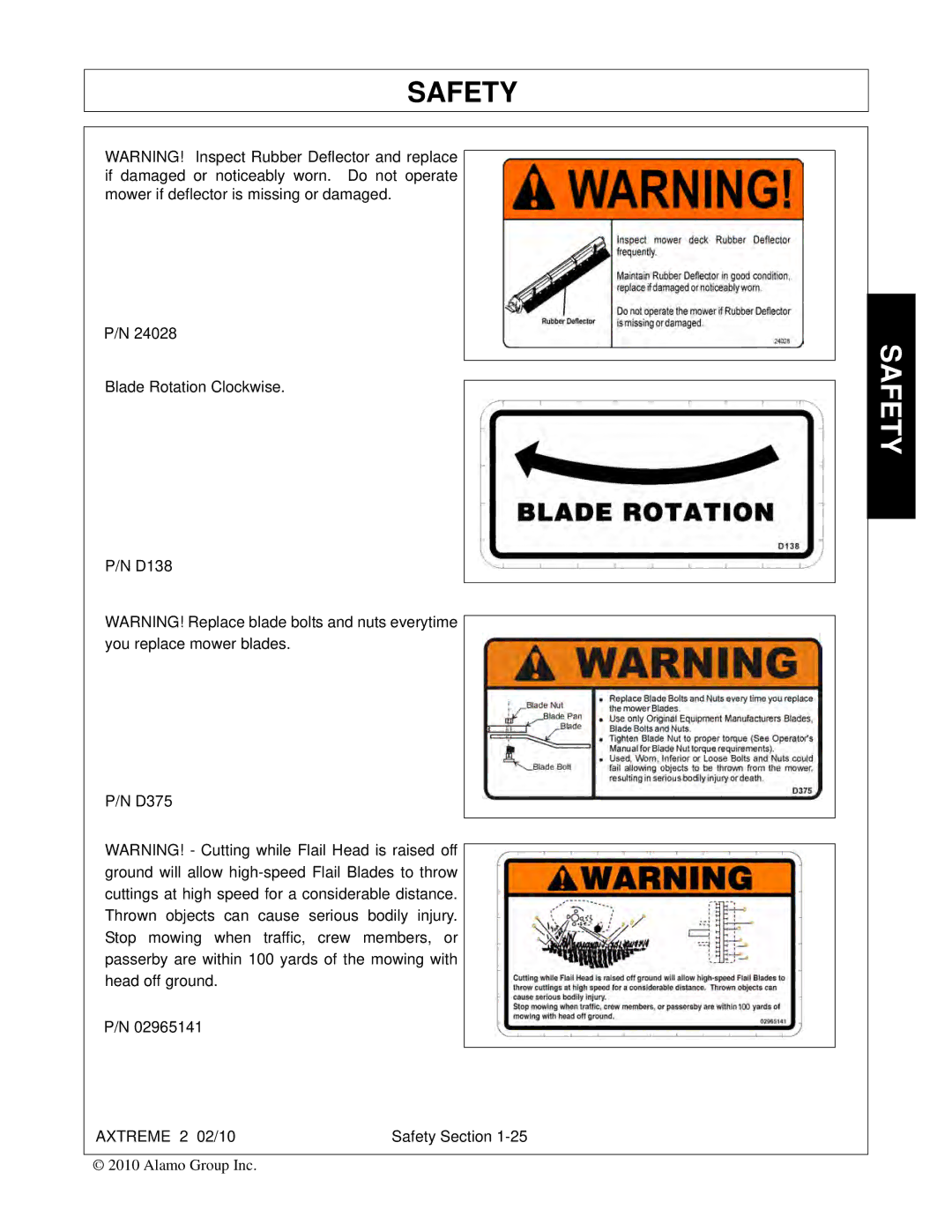 Alamo Lawn Mower manual Safety 