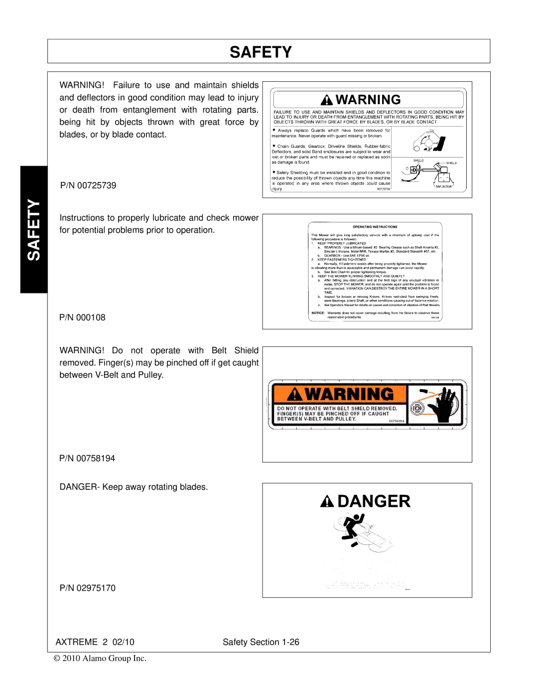 Alamo Lawn Mower manual Safety 