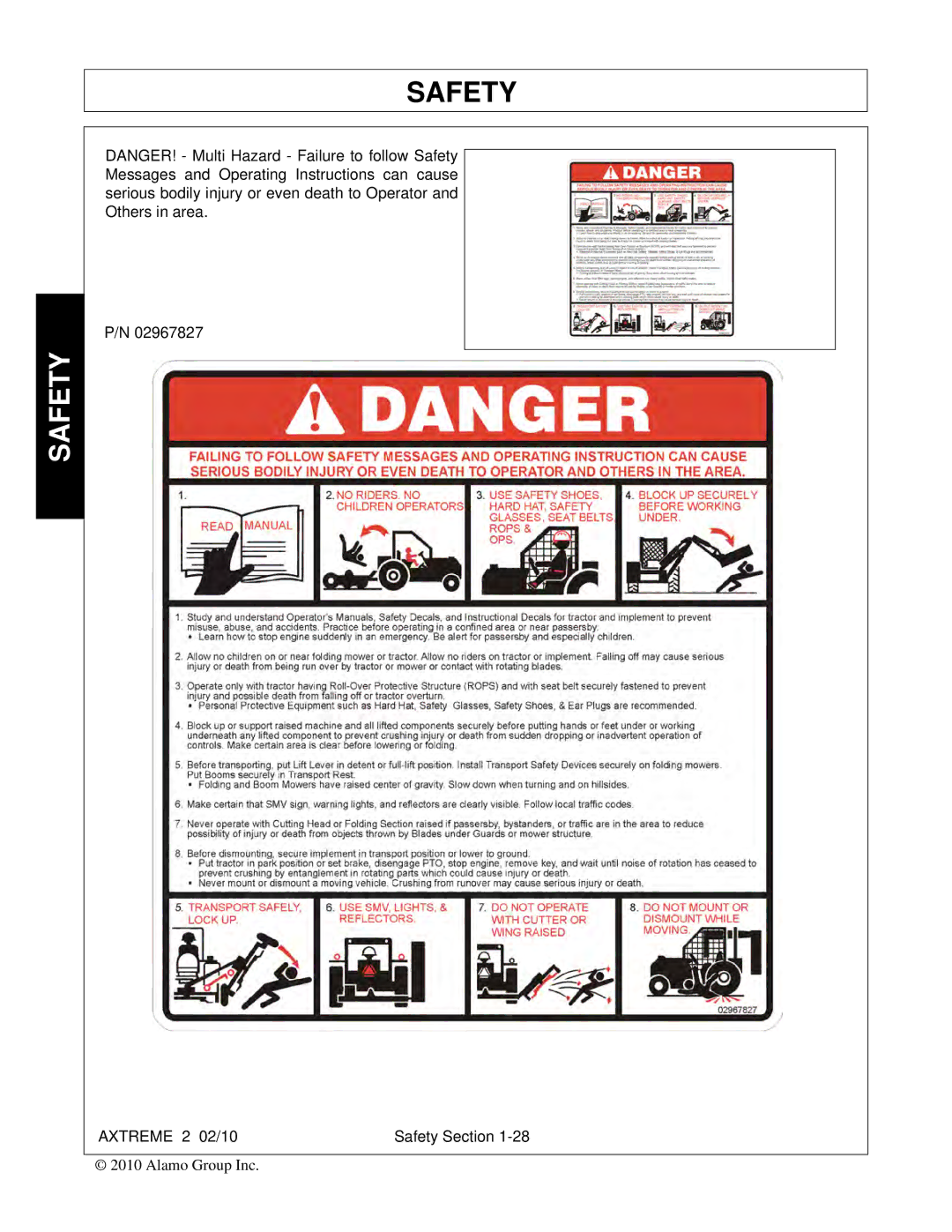 Alamo Lawn Mower manual Safety 