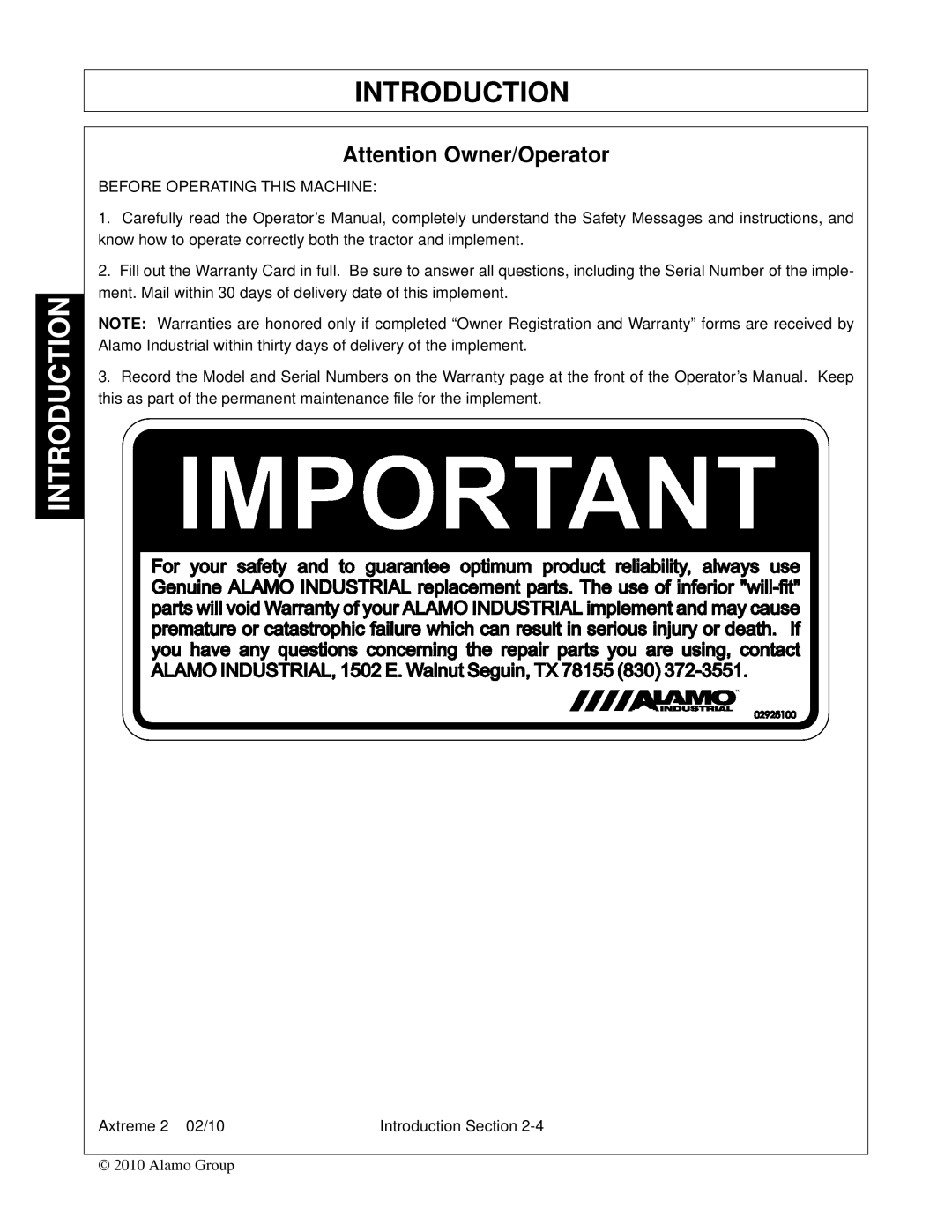 Alamo Lawn Mower manual Before Operating this Machine 