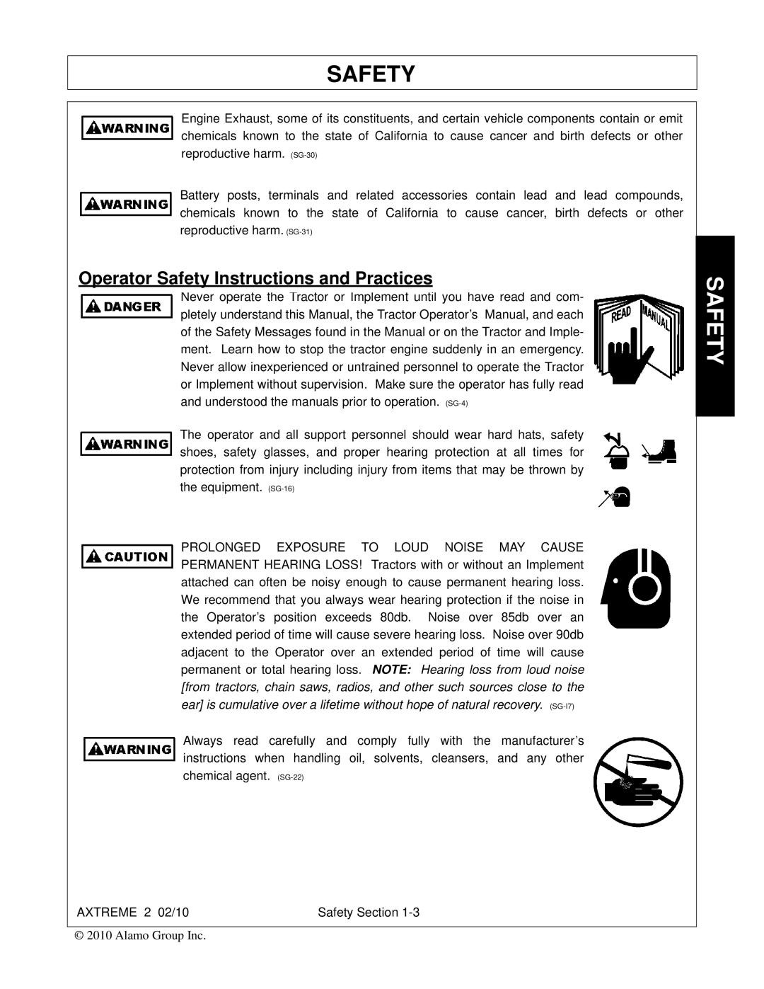 Alamo Lawn Mower manual Operator Safety Instructions and Practices 