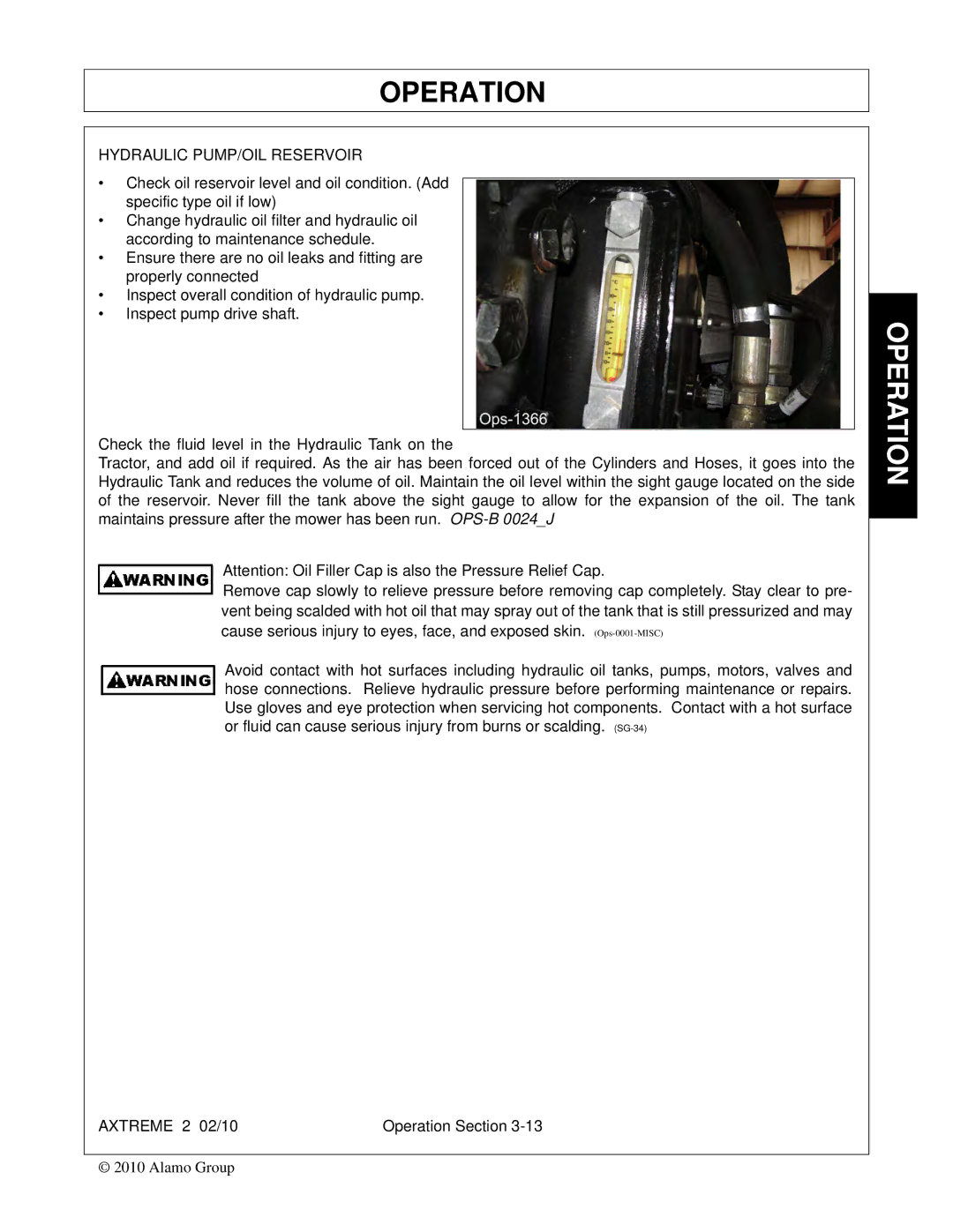 Alamo Lawn Mower manual Hydraulic PUMP/OIL Reservoir 