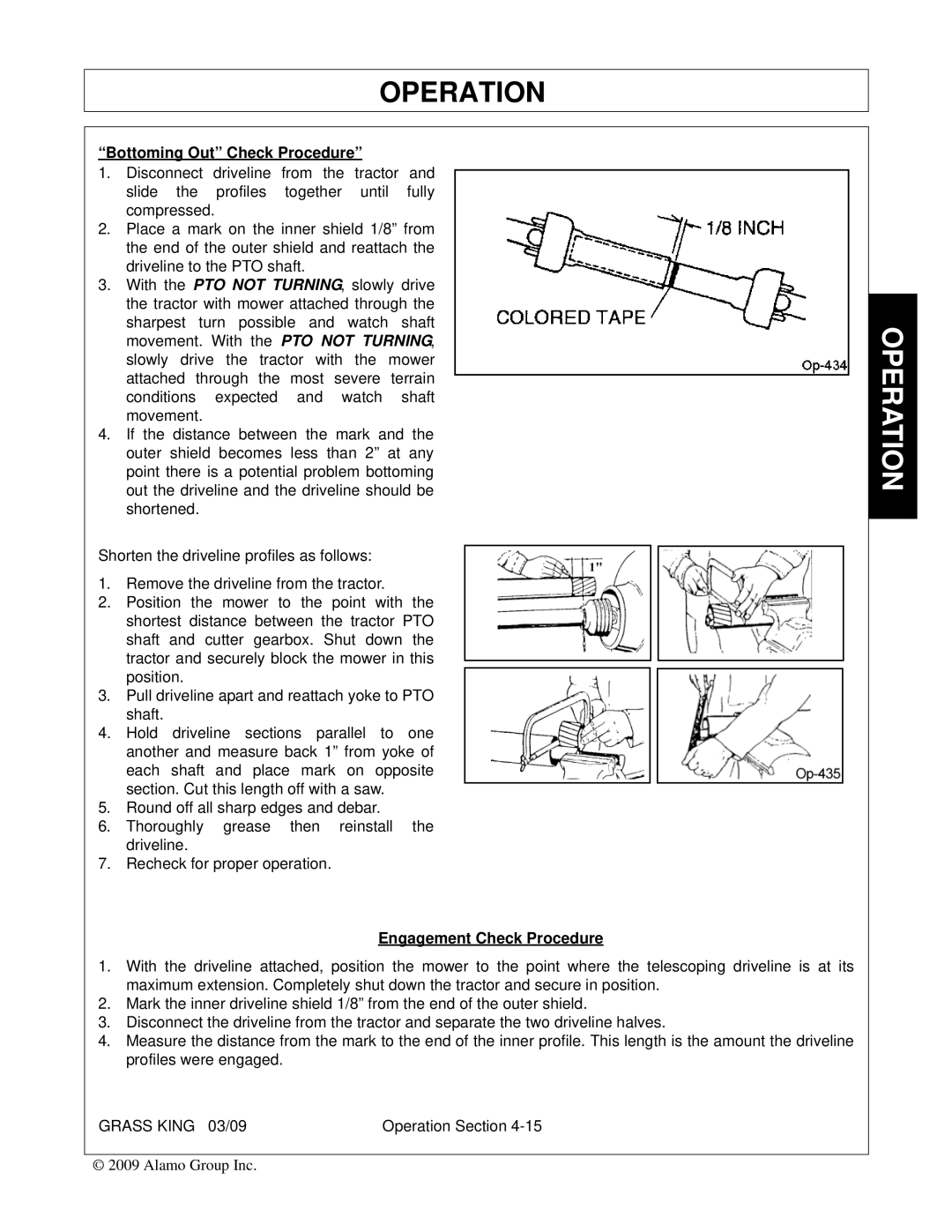 Alamo none manual Bottoming Out Check Procedure 