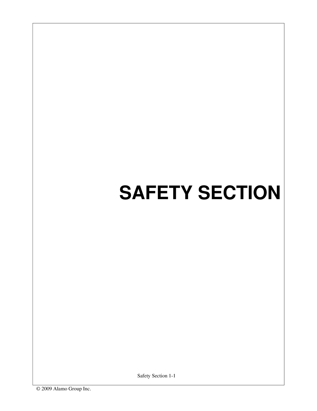 Alamo RX96 manual Safety Section 